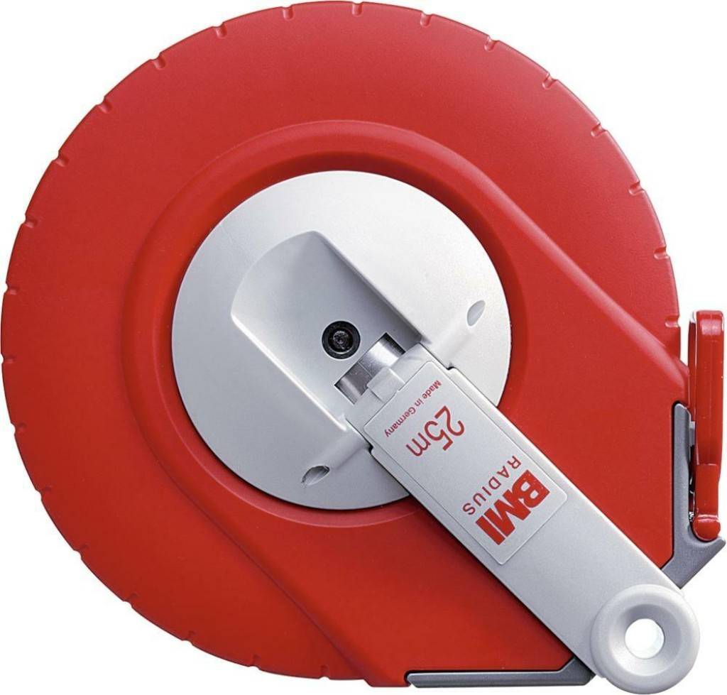 Bandlänge30 mBandbreite13 mmKapselbandmaß 30mx13mm rostfrei BMIKapselbandmaß RADIUS Nr. 515 Stahlband rostfrei cm-Teilung Maßanfang ca. 10 cm nach