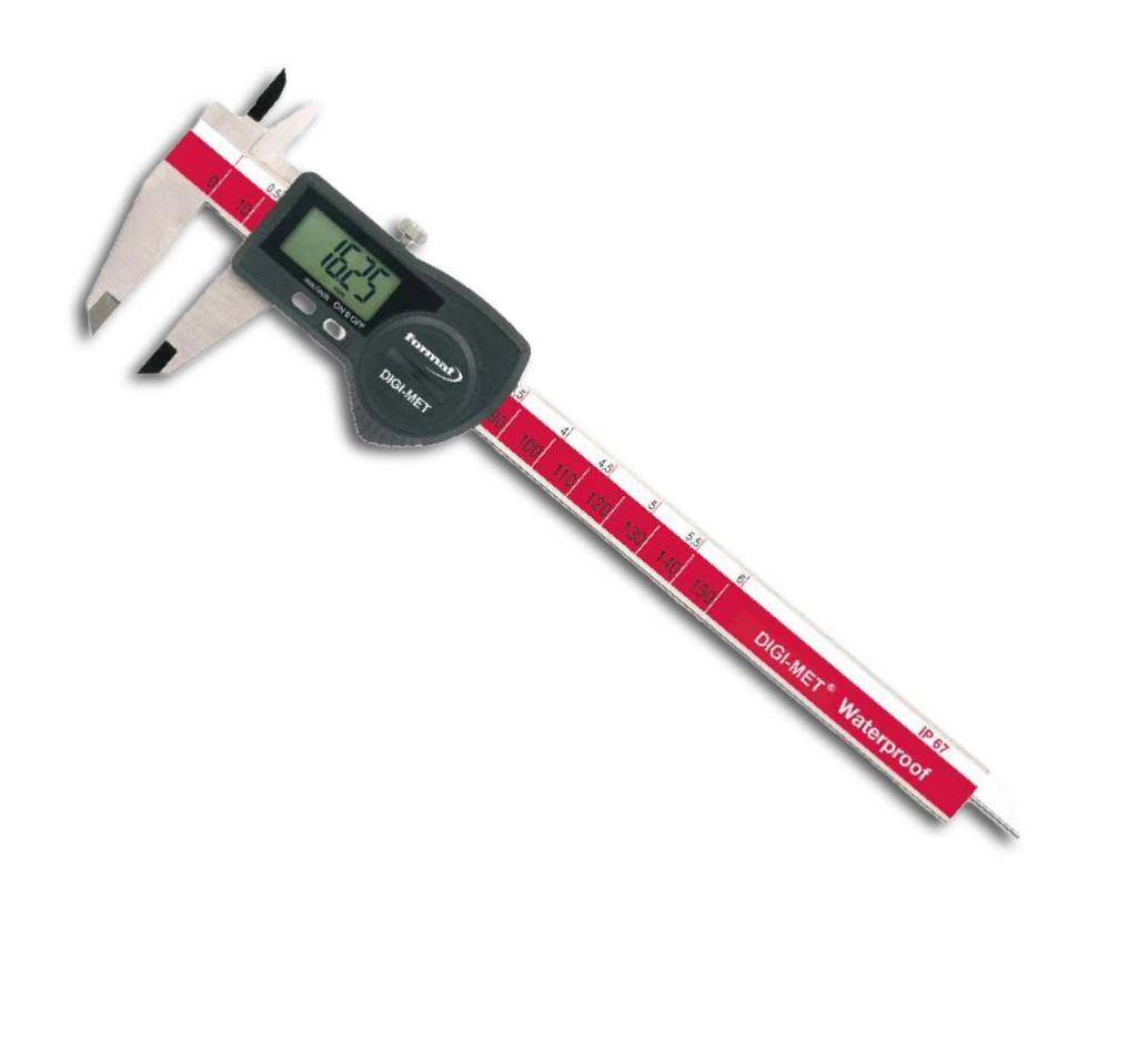 Digital-Taschenmessschieber DIGI-MET Waterproof IP 67 Automatische Ein- und Ausschaltung mm/Inch-Umschaltung Tastensperre für eingestellte N