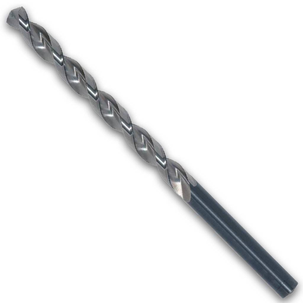 Spiralbohrer mit zyl. Schaft, langAusführung Besonders stabiles Modell. Ab Ø 2,5 mm Fasen nitriert, mit prazisem Spitzenanschliff, Spannuten mit sta