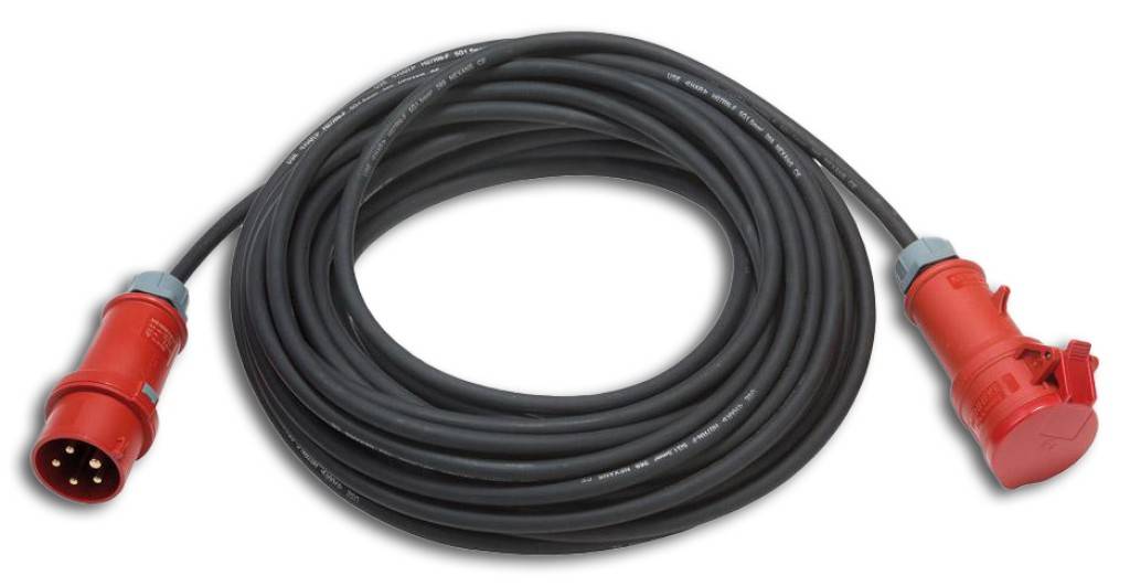 CEE-Verlängerungskabel, NeoprenAusführung Miit CEE-Stecker und Kupplung mit Verschlusskappe 400 V, 5-polig.Anwendung Für den Einsatz im Innenbereic