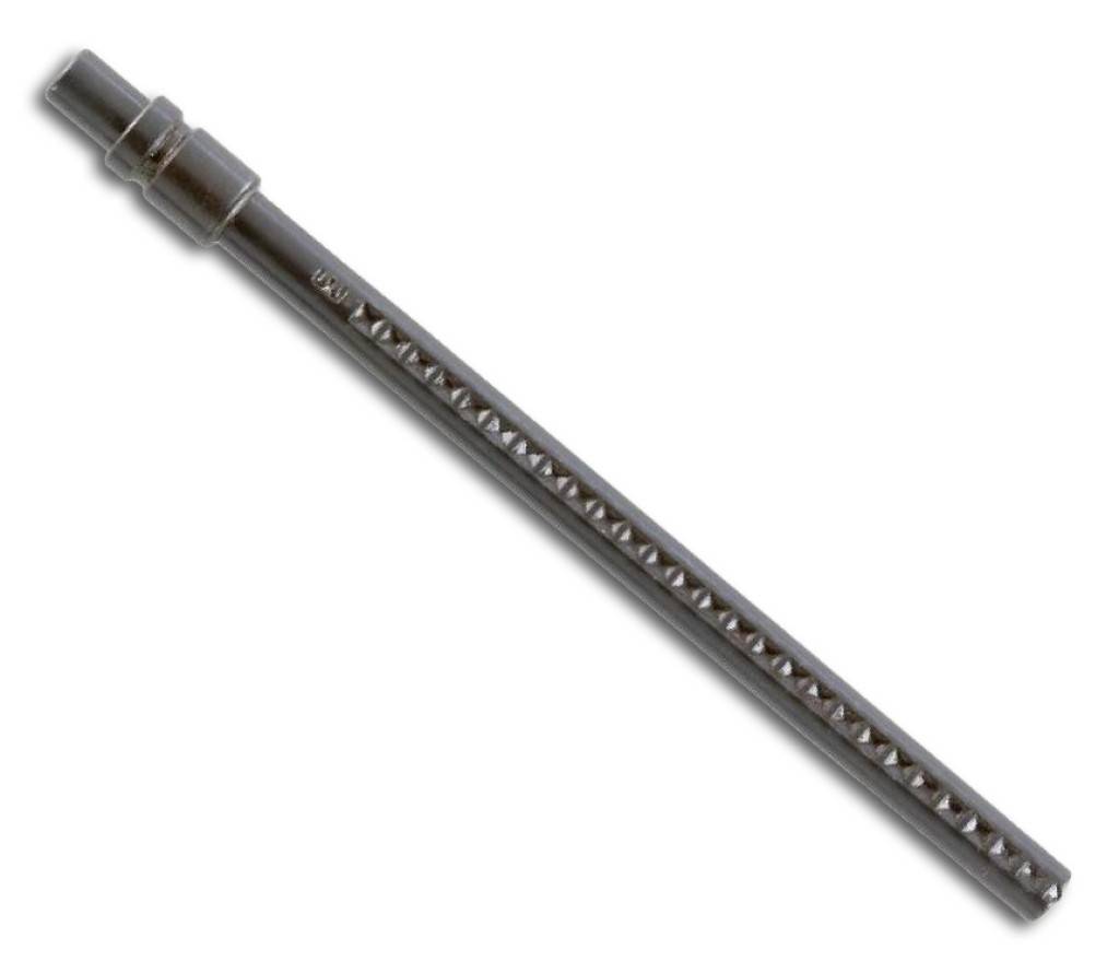 Zubehör für EntgratwerkzeugLängenverstellbarer Klingenhalter E aus Werkzeugstahl, für alle Klingen Typ E. Klingenschaft-Ø 3,2 mm. Länge 131 mm