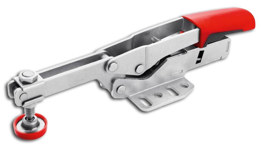 Hebel ist in Spannstellung waagrechtAutomatisch stufenlose Anpassung der Spannhöhe bis 35mm bei annähernd gleichbleibender Spannkraft ohne manuelle