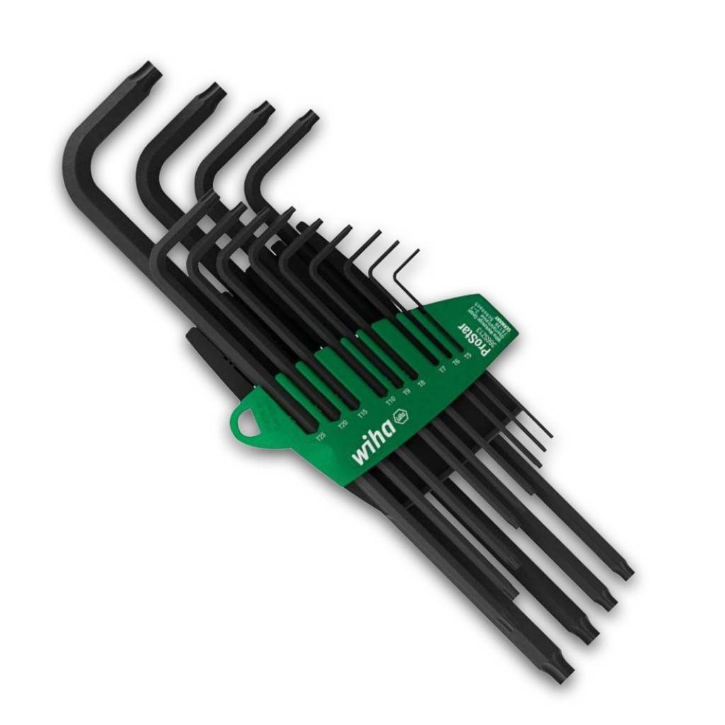 Erleichtert die HandhabungSchiebefunktion für einhändiges Öffnen des Halters und einfache, schnelle Entnahme. 1 x Stiftschlüssel TORX brüniert
