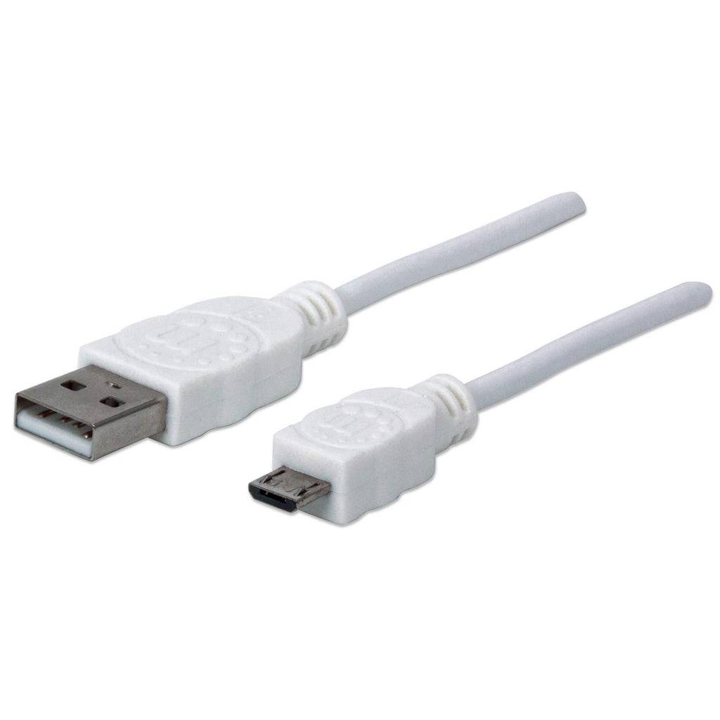 Manhattan 324069 MANHATTAN USB 2.0 Anschlußkabel 1,8m A-St/Micro-B-St. weiß