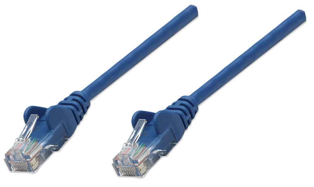 Intellinet 342568 INTELLINET Patchkabel RJ45 U/UTP Cat6 0.50m Hebelschutz blau