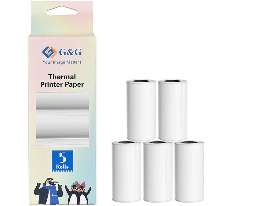 G&G 21691 G&G Thermopapier 5 Stück 57x30 mm selbstklebend 3,8 m lang