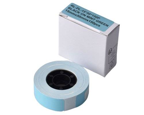 G&G 21246 G&G Etikettenrolle (150 Labels 15 x 50mm) Minzgrün