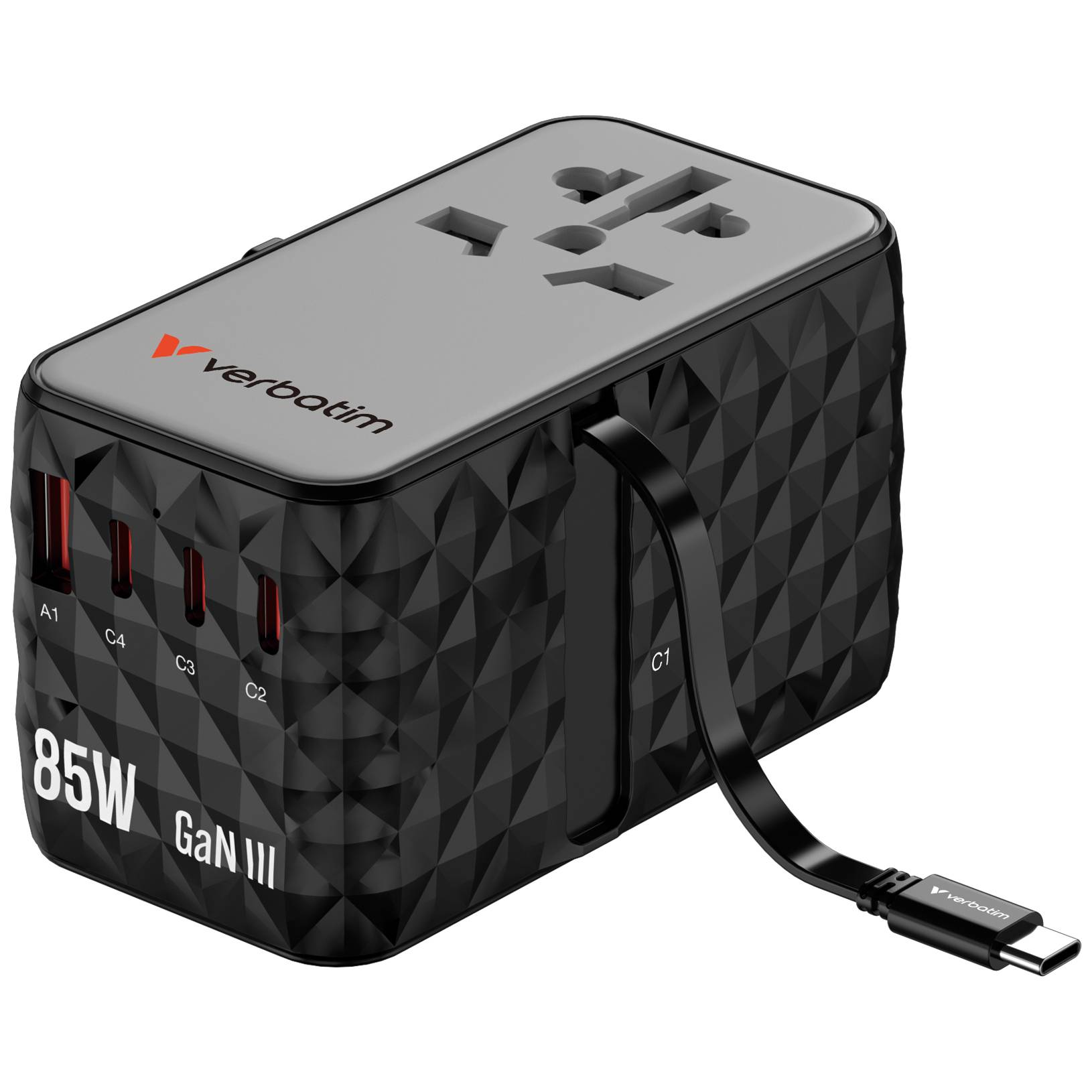 Verbatim 32127 Verbatim Charge'n'Travel Adapter 85W retractable cable
