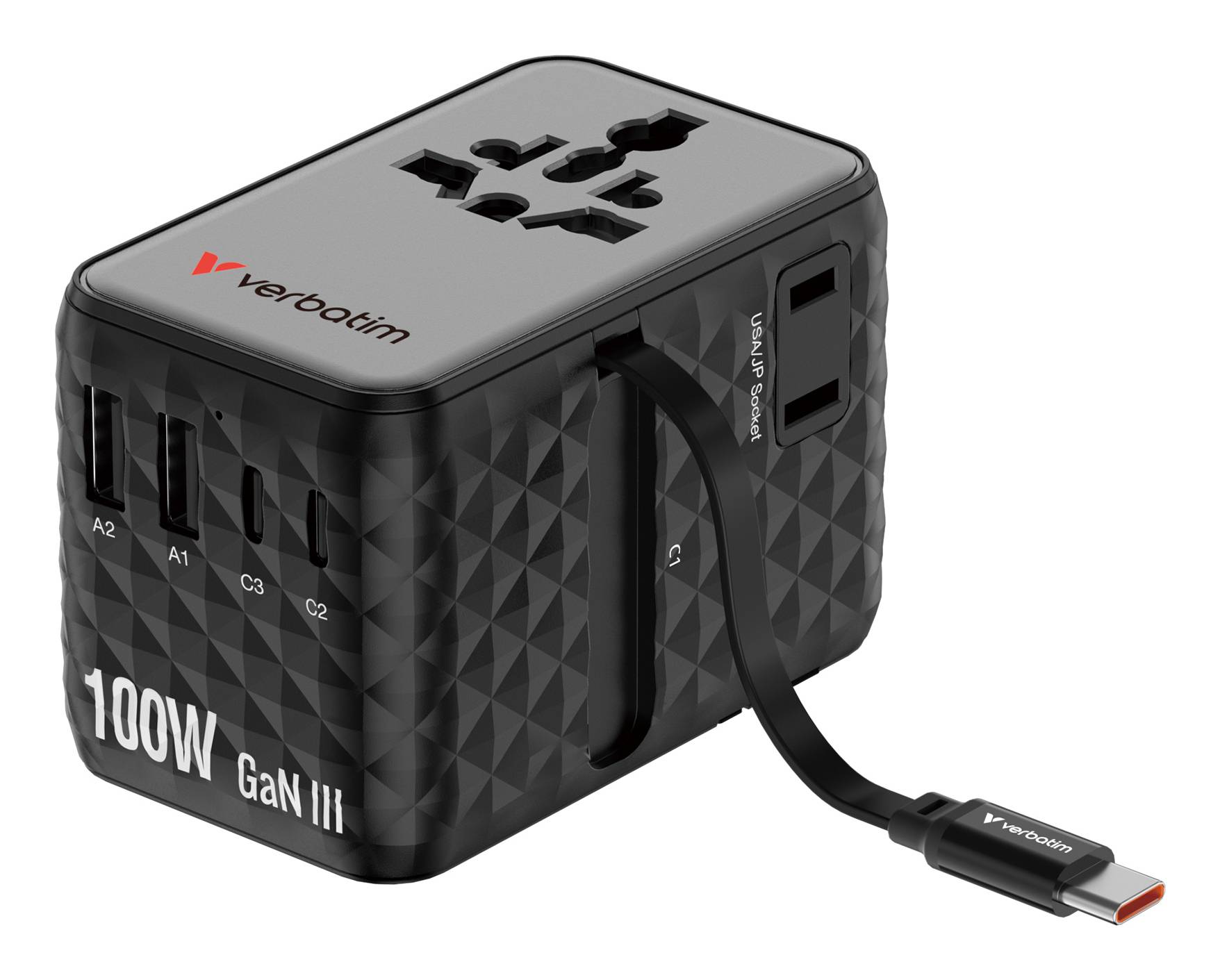 Verbatim 30191 Verbatim Charge'n'Travel Adapter 100W 1C retractable black