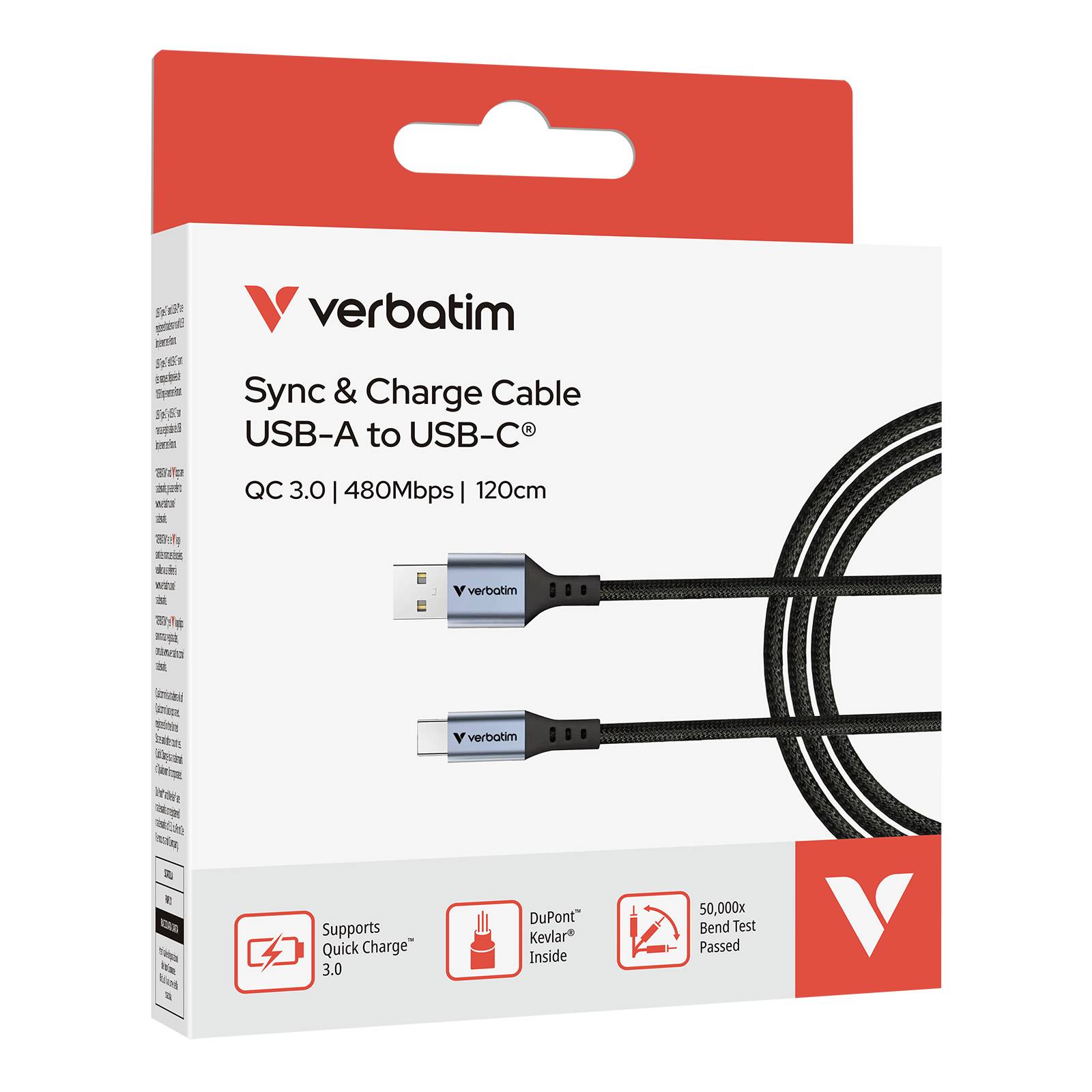 Verbatim 31843 Verbatim Sync & Charge USB-A to USB-C 18W 120cm