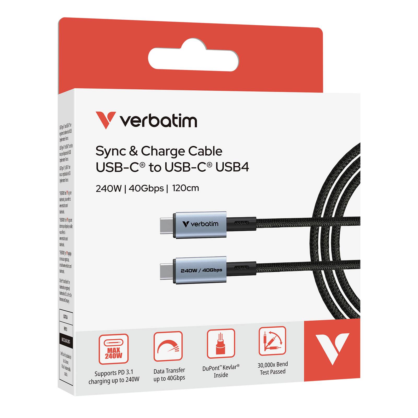 Verbatim 31847 Verbatim Sync & Charge USB-C to USB-C 240W 120cm