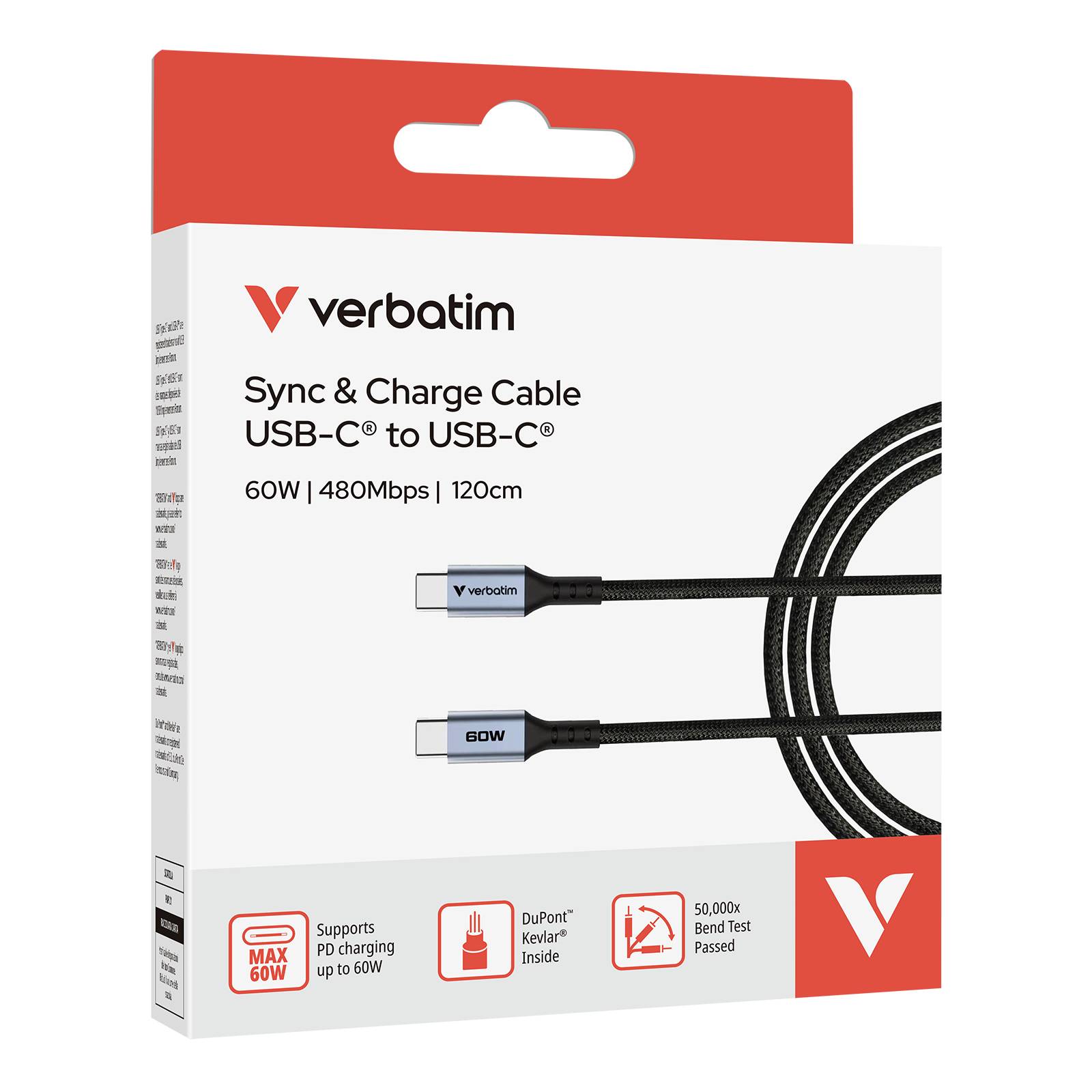 Verbatim 31845 Verbatim Sync & Charge USB-C to USB-C 60W 120cm