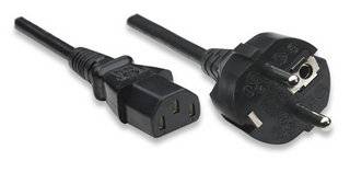 Manhattan 328616 Manhattan Stromkabel C13 auf Schutzkontakt 3m schwarz
