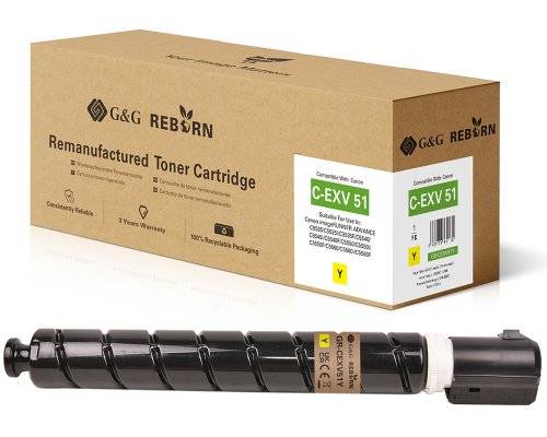 G&G 22051 G&G Reborn-Toner kompatibel mit Canon C-EXV 51 (0484C002) Y