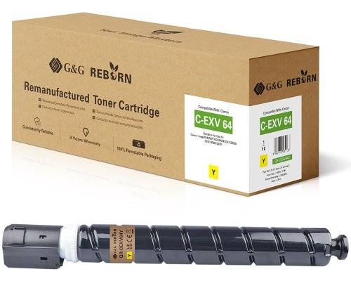 G&G 21948 G&G Reborn-Toner kompatibel mit Canon C-EXV 64 (5756C002) Y
