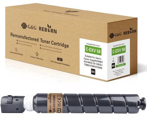 G&G 22052 G&G Reborn-Toner kompatibel mit Canon C-EXV58 (3763C002) BK