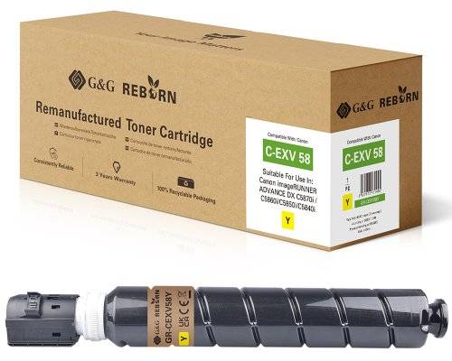 G&G 22055 G&G Reborn-Toner kompatibel mit Canon C-EXV58 (3766C002) Y