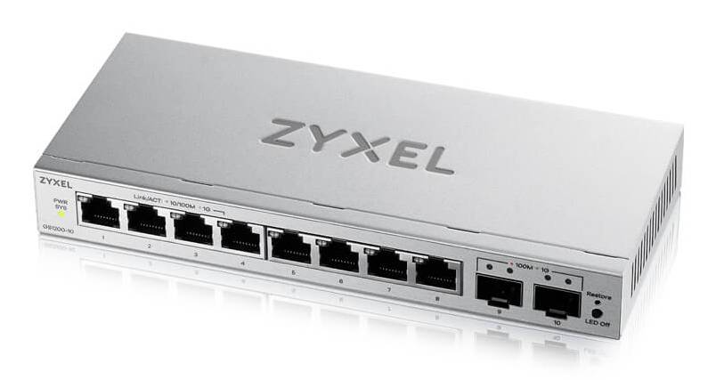 Zyxel GS1200-10V3-EU0101F Zyxel GS1200-10V3 8-Port Gigabit, 2xSFP web/smart managed