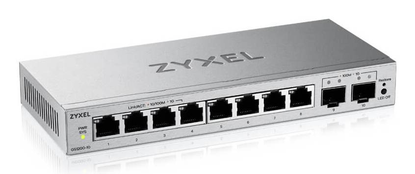 Zyxel GS1200-10V3-EU0101F Zyxel GS1200-10V3 8-Port Gigabit, 2xSFP web/smart managed
