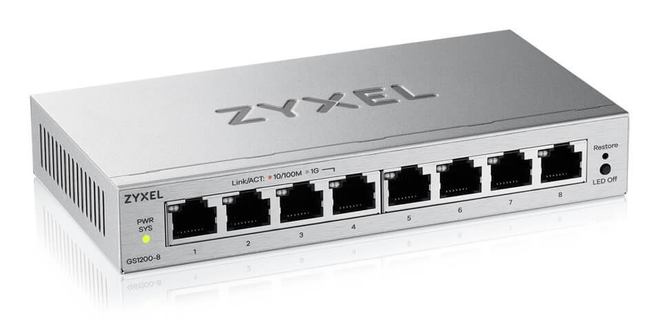 Zyxel GS1200-8V3-EU0101F Zyxel GS1200-8V3 8-Port Gigabit web / smart managed Switch