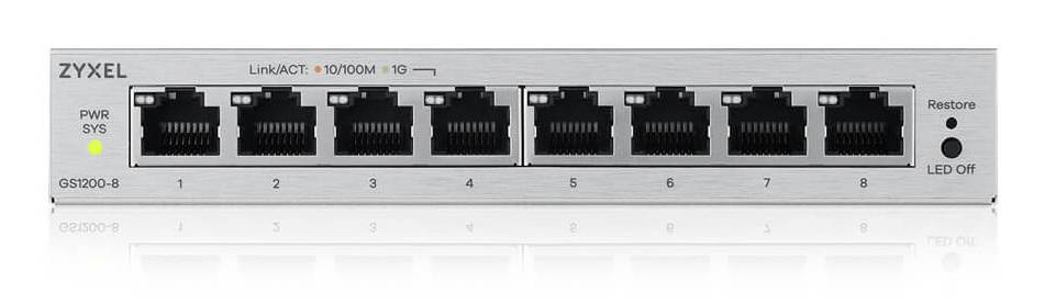 Zyxel GS1200-8V3-EU0101F Zyxel GS1200-8V3 8-Port Gigabit web / smart managed Switch