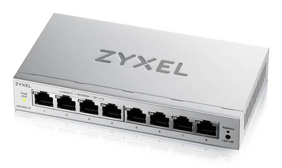 Zyxel GS1200-8V3-EU0101F Zyxel GS1200-8V3 8-Port Gigabit web / smart managed Switch
