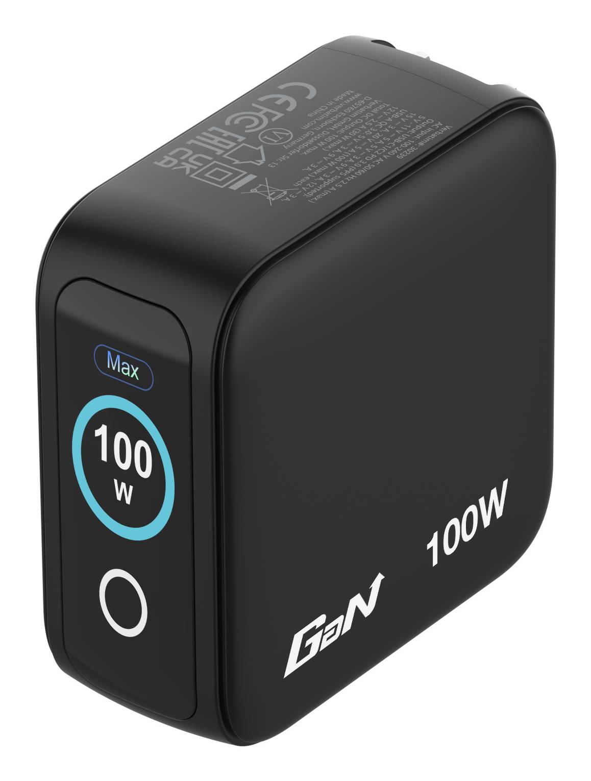 Verbatim 30239 Verbatim Mini GaN Charger 3 Port 100W w Display (EU/UK/US)