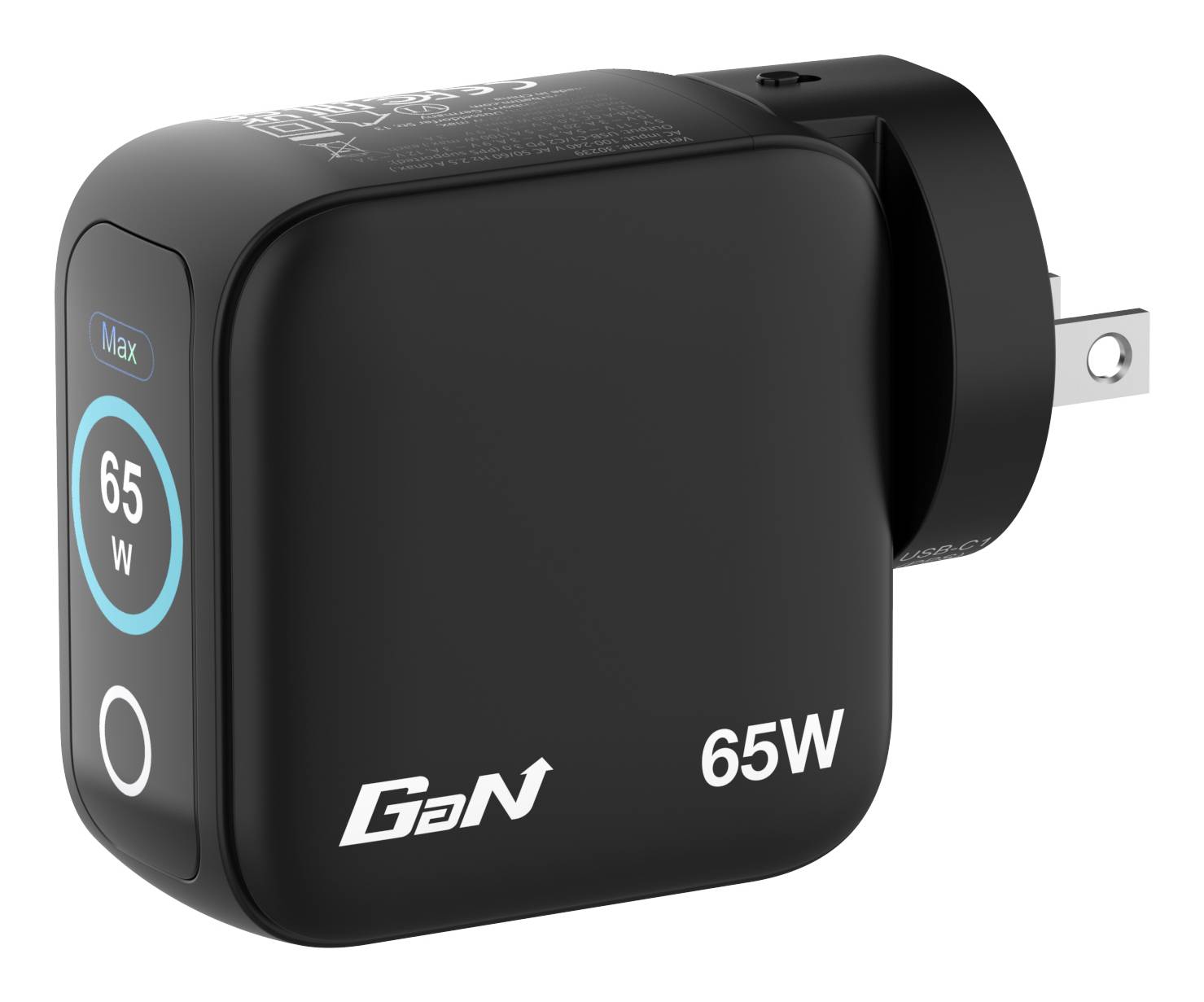 Verbatim 30238 Verbatim Mini GaN Charger 3 Port 65W w Display (EU/UK/US)