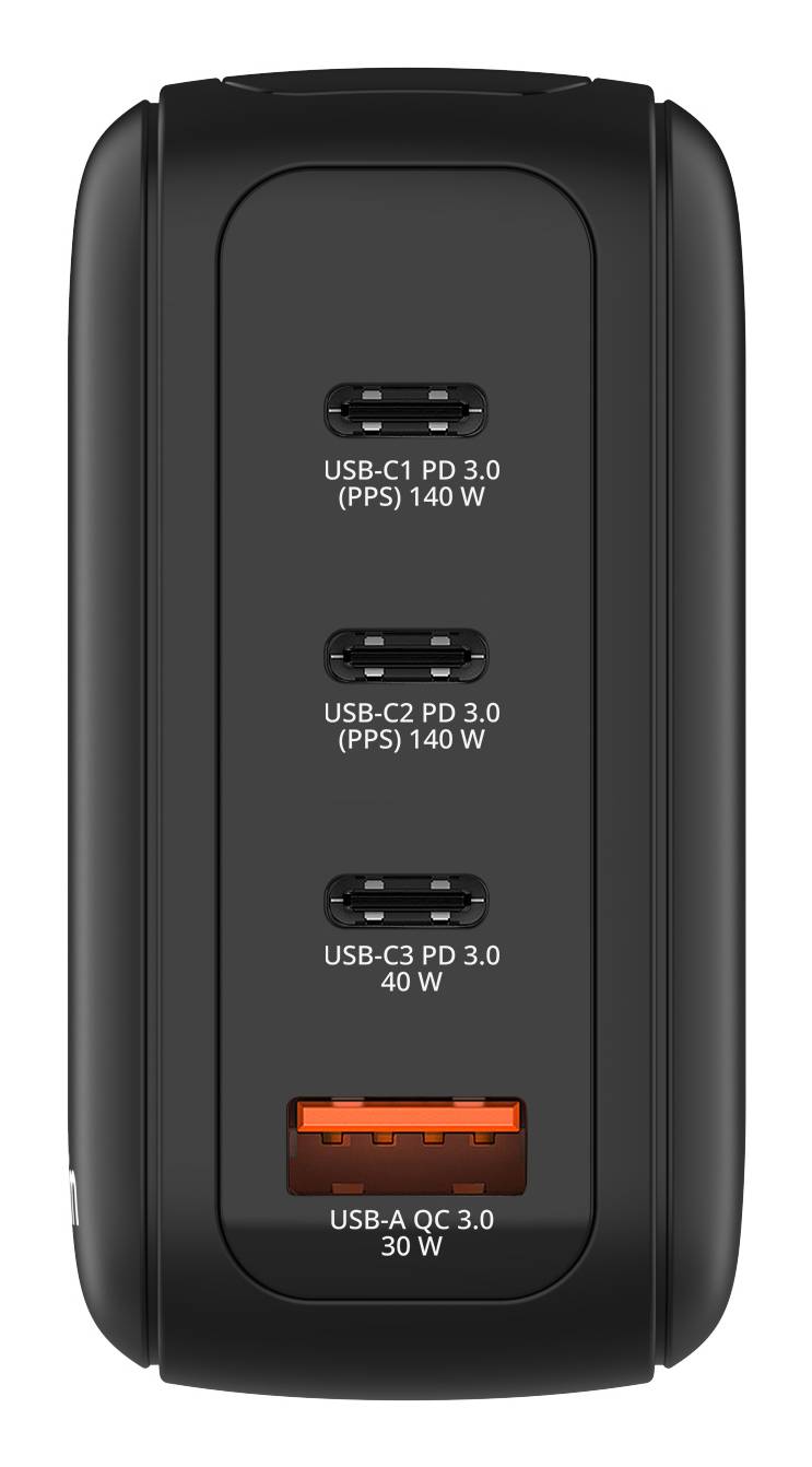 Verbatim 30240 Verbatim Mini GaN Charger 4 Port 140W w Display (EU/UK/US)