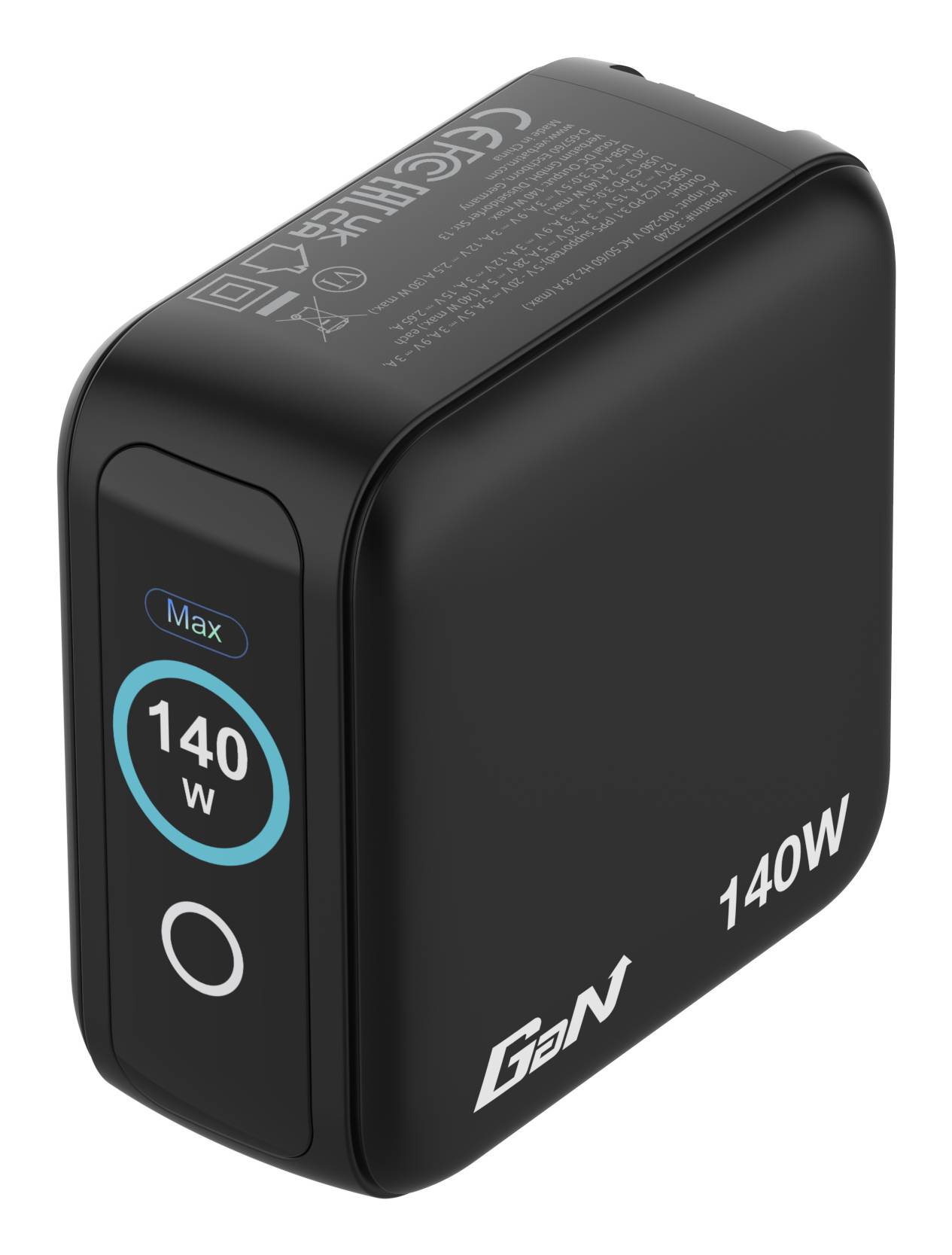Verbatim 30240 Verbatim Mini GaN Charger 4 Port 140W w Display (EU/UK/US)