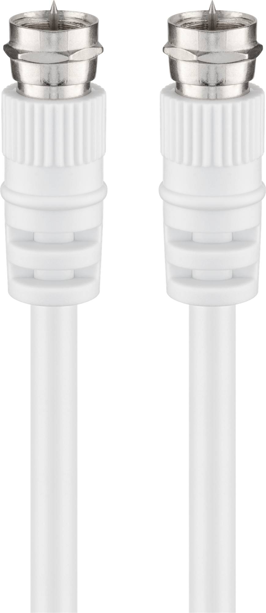 Goobay 27202 SAT-Antennenkabel (<70 dB), doppelt geschirmt, 10 m, Weiß - F-Stecker > F-Stecker