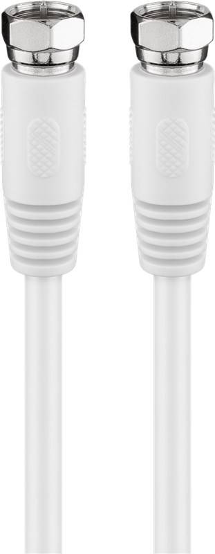 Goobay 27498 SAT-Antennenkabel (80 dB), doppelt geschirmt, 3.5 m, Weiß - F-Stecker > F-Stecker (vollständig geschirmt)