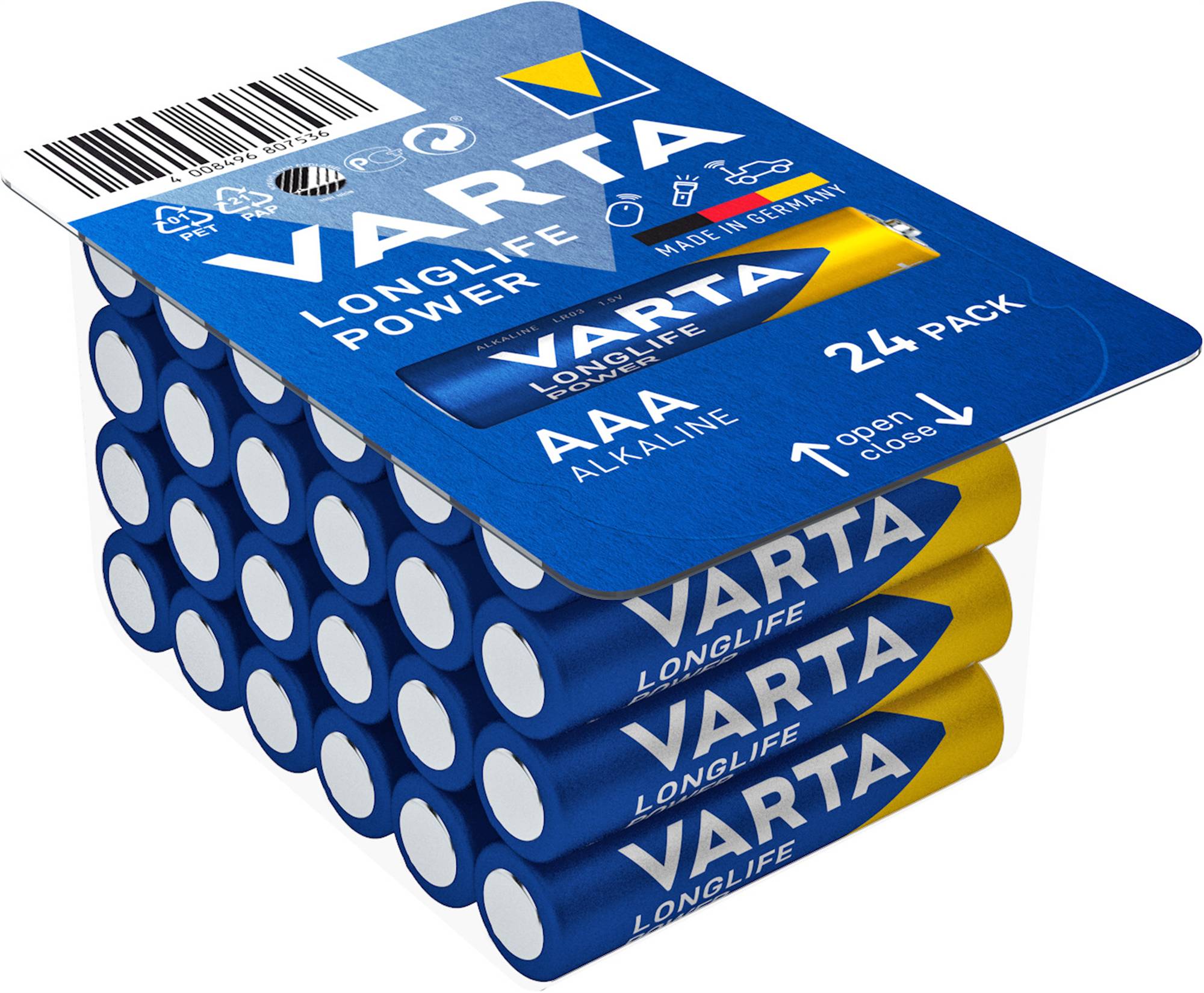 Varta 40883 Longlife Power LR03/AAA (Micro) (4903) Batterie, 24 Stk. in Box - Alkali-Mangan Batterie (Alkaline), 1,5 V