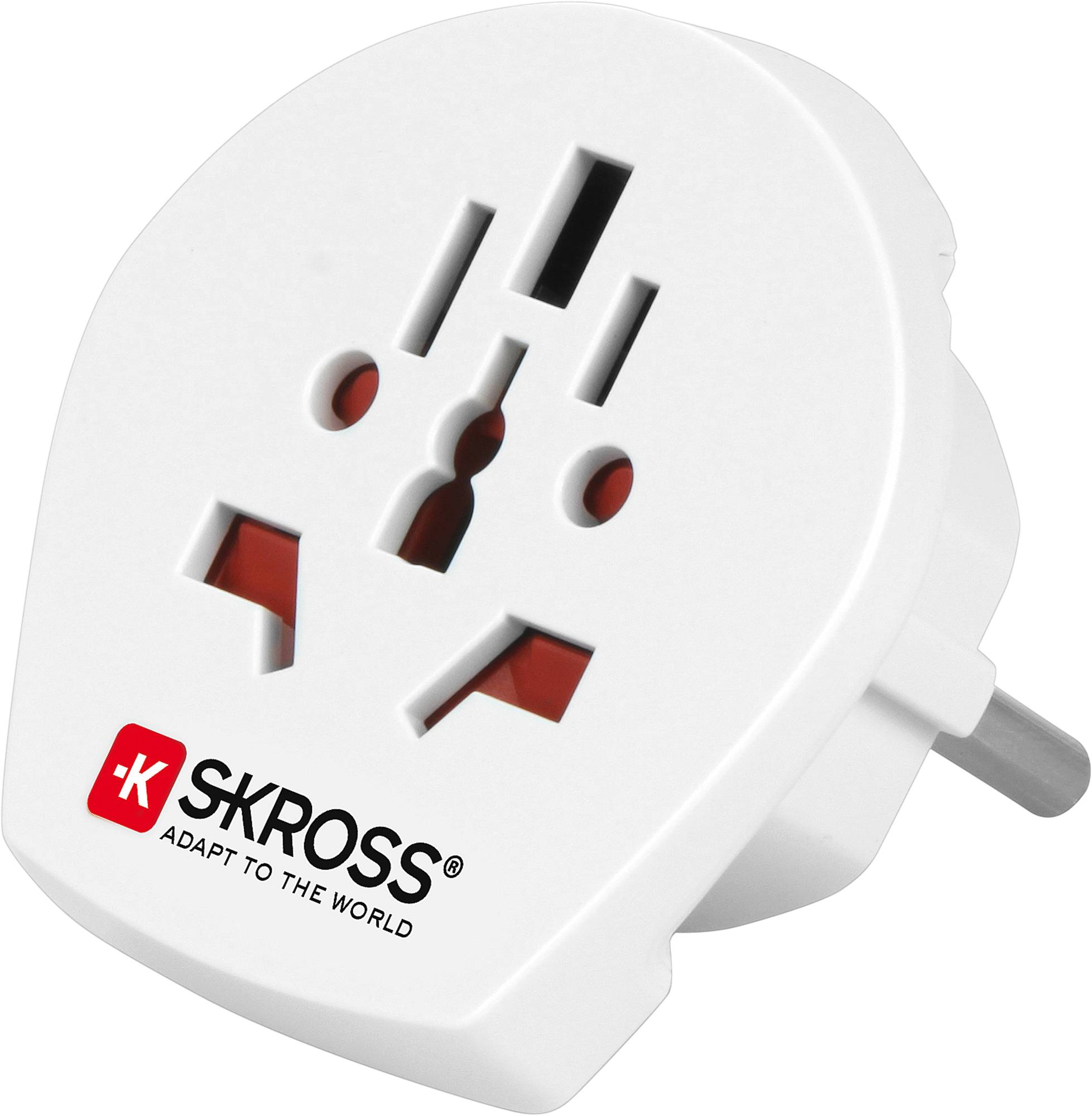 10x SKROSS 39769 Länderadapter Welt auf Europa, Weiß - geeignet für alle geerdeten und ungeerdeten Geräte (2- und 3-polig)