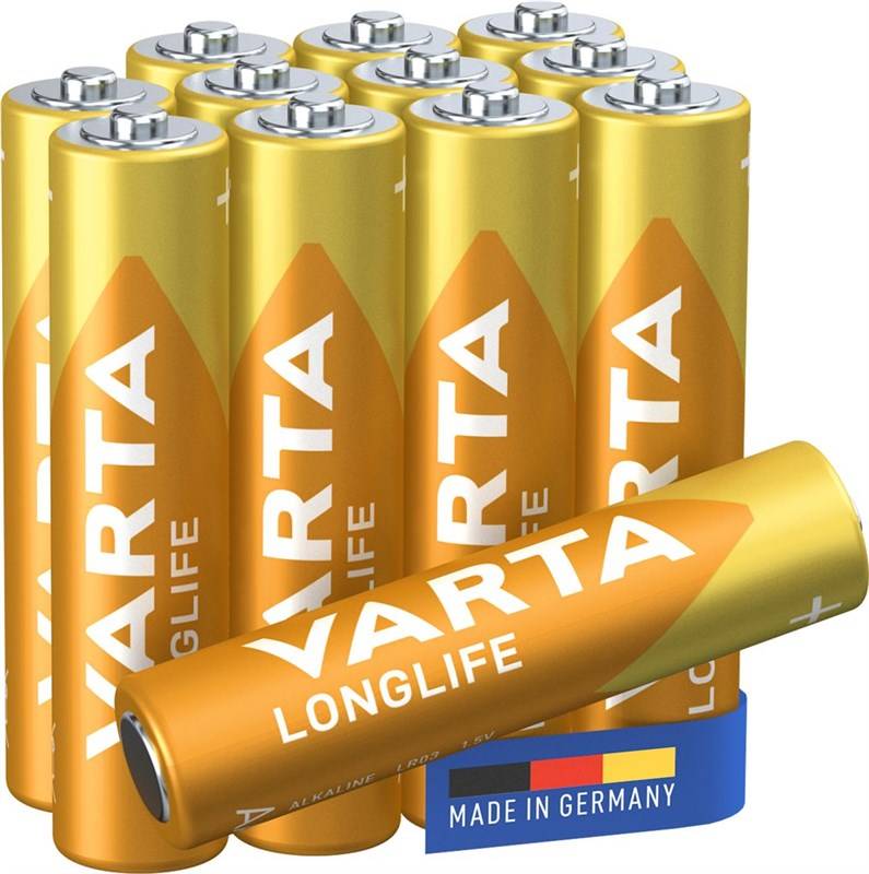 24x Varta 40877 Longlife LR03/AAA (Micro) (4103) Batterie, 12 Stk. Box - Alkali-Mangan Batterie (Alkaline), 1,5 V