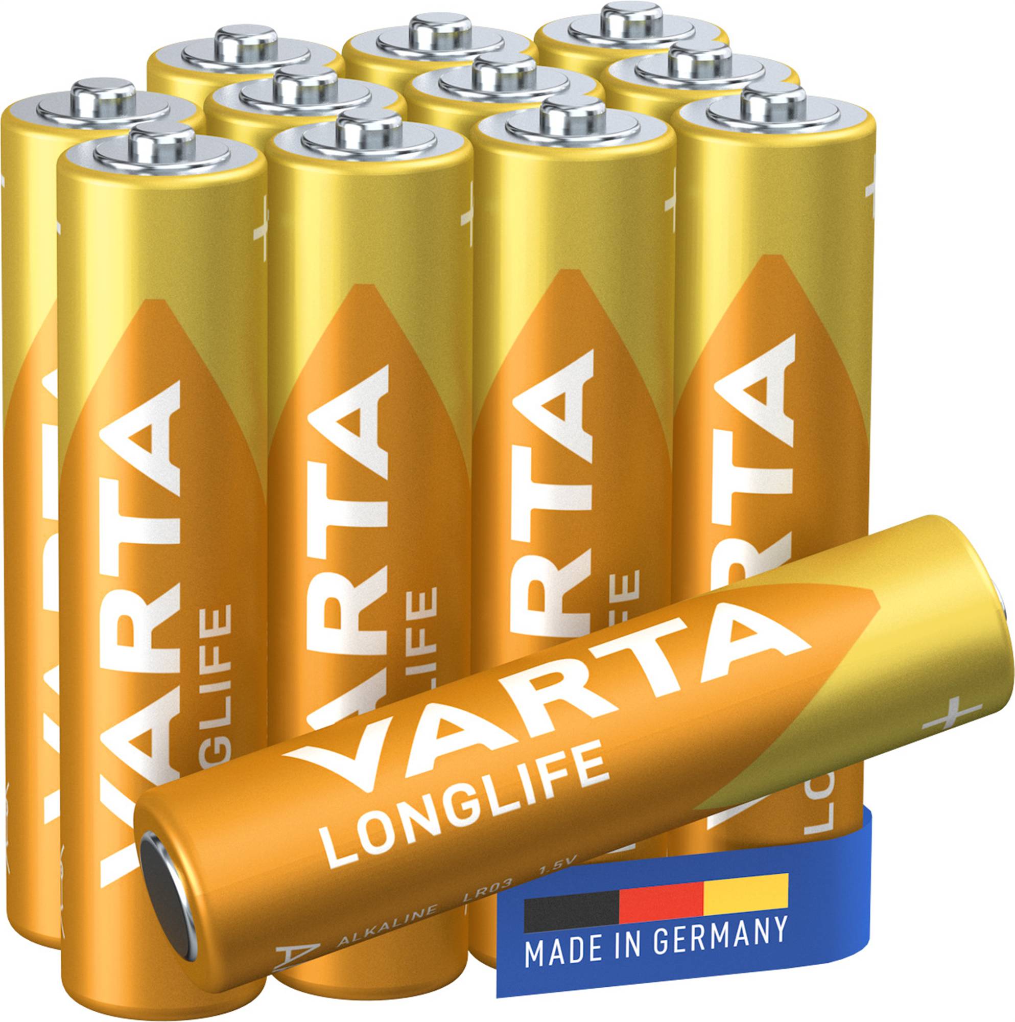 24x Varta 40877 Longlife LR03/AAA (Micro) (4103) Batterie, 12 Stk. Box - Alkali-Mangan Batterie (Alkaline), 1,5 V