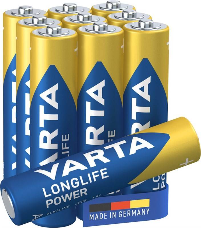 20x Varta 45141 Longlife Power LR03/AAA (Micro) (4903) Batterie, 10 Stk. im Blister - Alkali-Mangan Batterie (Alkaline), 1,5 V