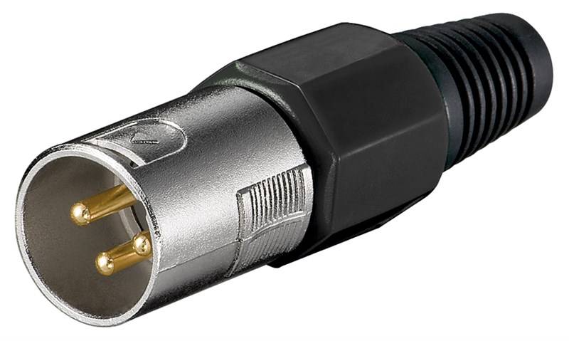 20x Goobay 11749 Mikrofonstecker, XLR-Stecker (3-Pin), 3 Pin, Schwarz - mit vergoldeten Kontakten und geschraubter Zugentlastung