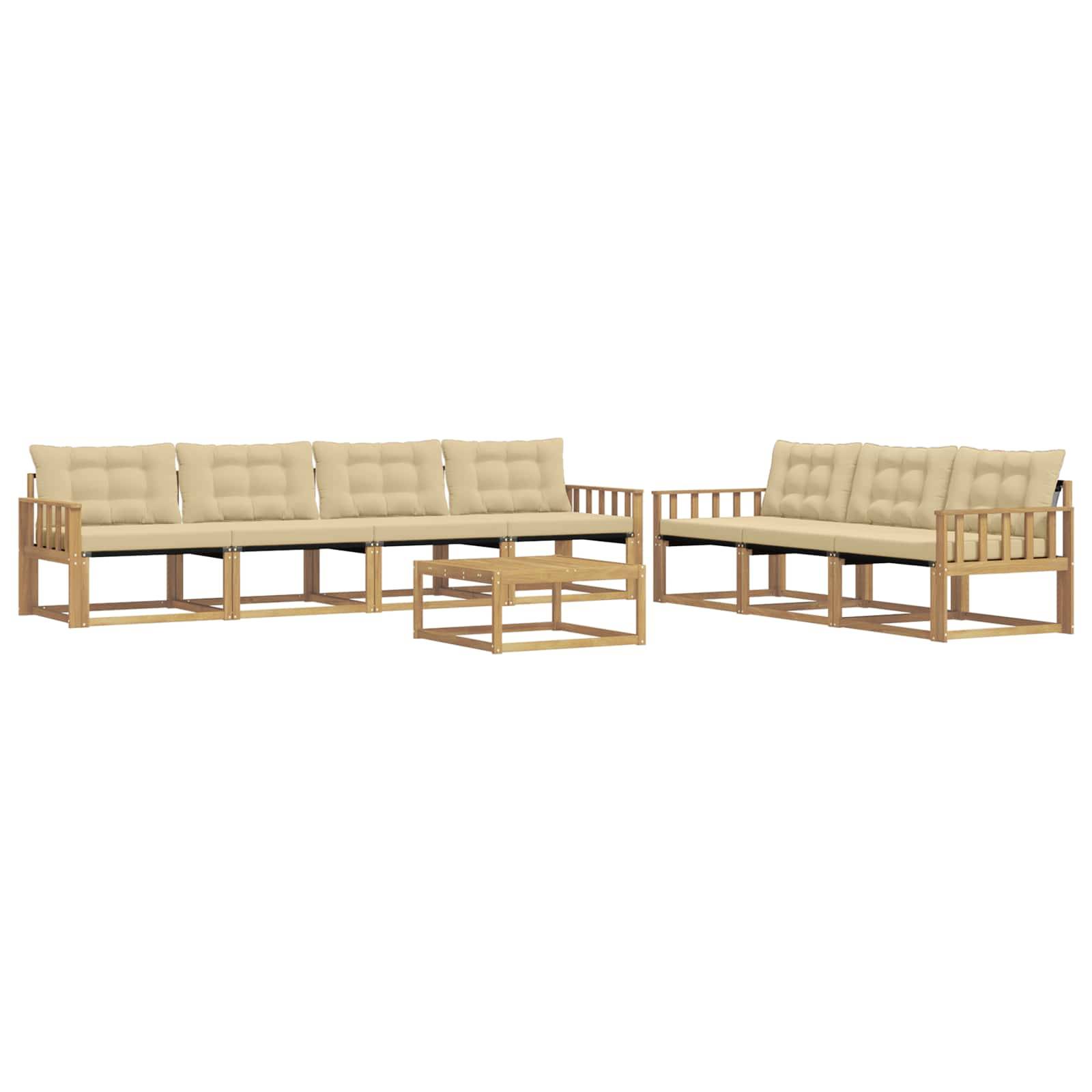 vidaXL Outdoor-Sofagarnitur 8 pcs Weiß und Beige