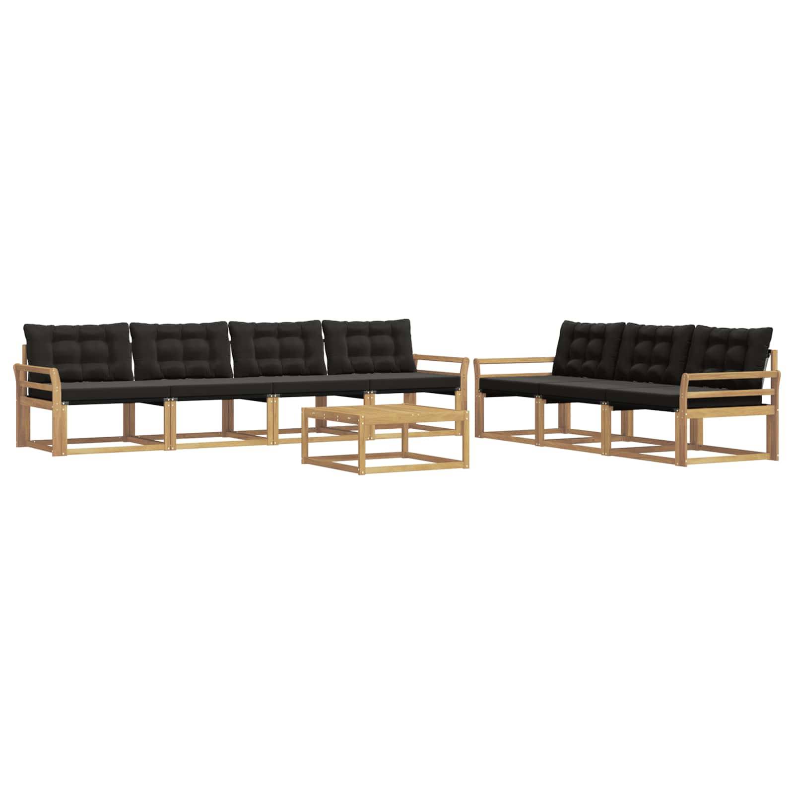 vidaXL Outdoor-Sofagarnitur 8 pcs Weiß und Schwarz