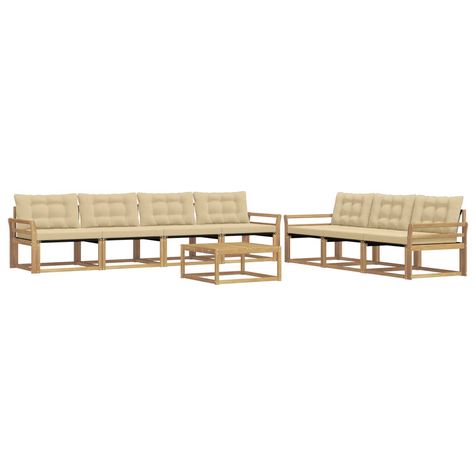 vidaXL Outdoor-Sofagarnitur 8 pcs Weiß und Beige