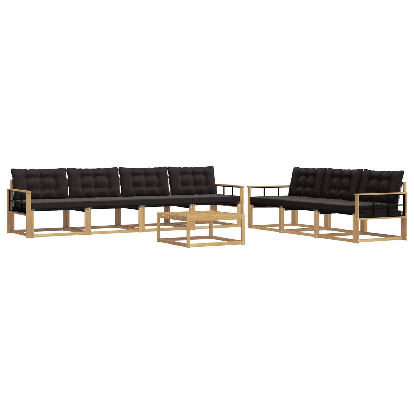 vidaXL Outdoor-Sofagarnitur 8 pcs Weiß und Schwarz