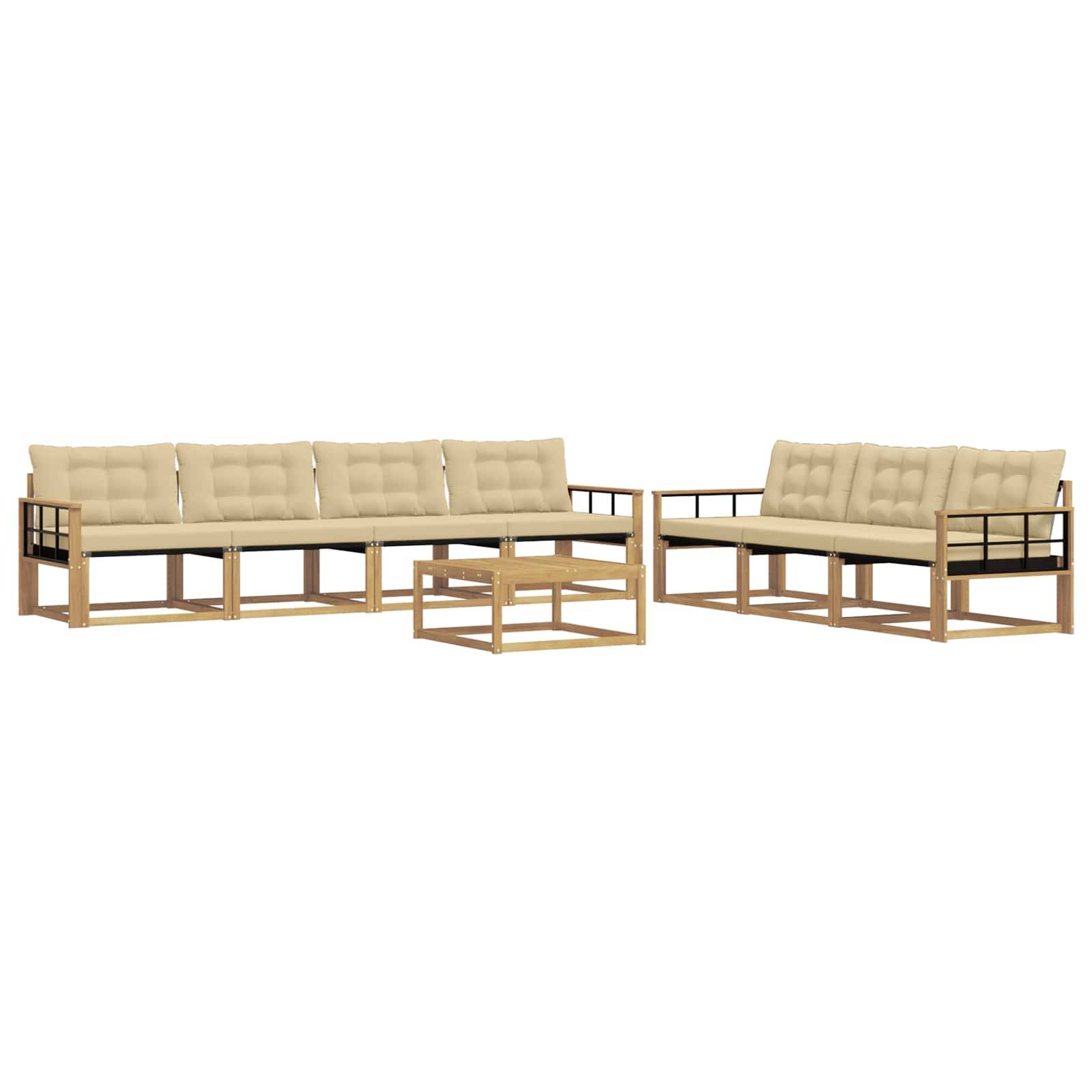 vidaXL Outdoor-Sofagarnitur 8 pcs Weiß und Beige