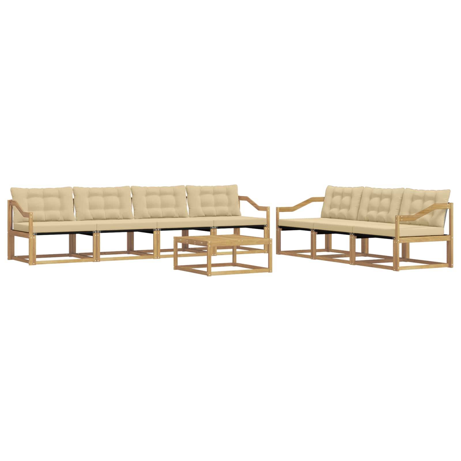 vidaXL Outdoor-Sofagarnitur 8 pcs Weiß und Beige