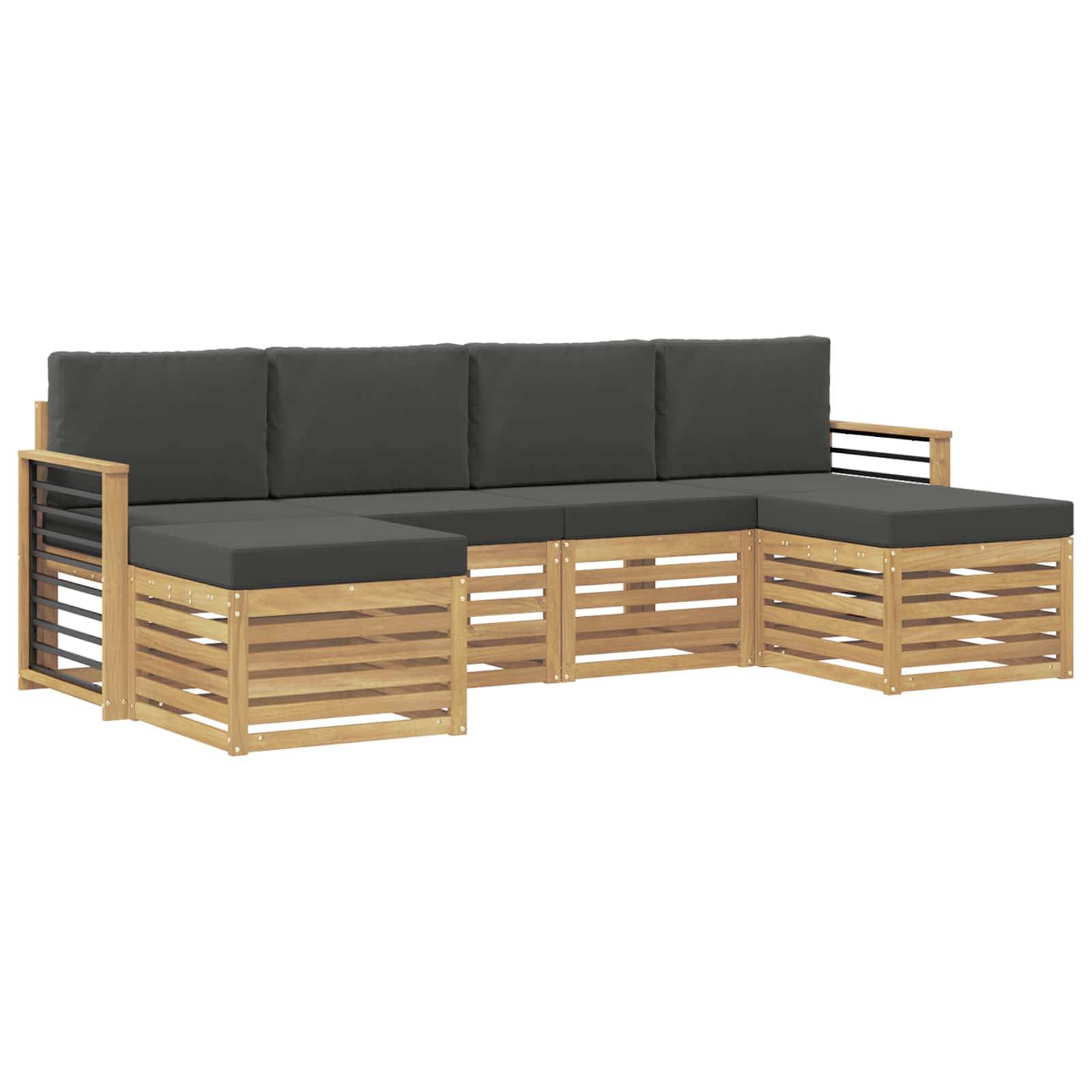 vidaXL Sofagarnituren 6 pcs Weiß und Anthrazit 249 x 122,5 x 73 cm