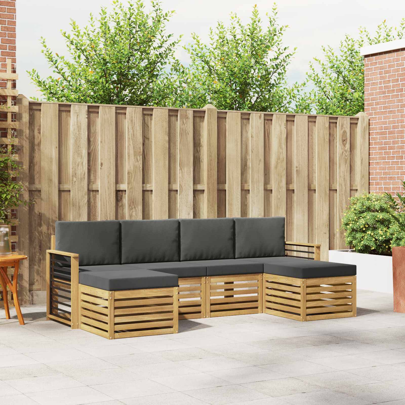 vidaXL Sofagarnituren 6 pcs Weiß und Anthrazit 249 x 122,5 x 73 cm