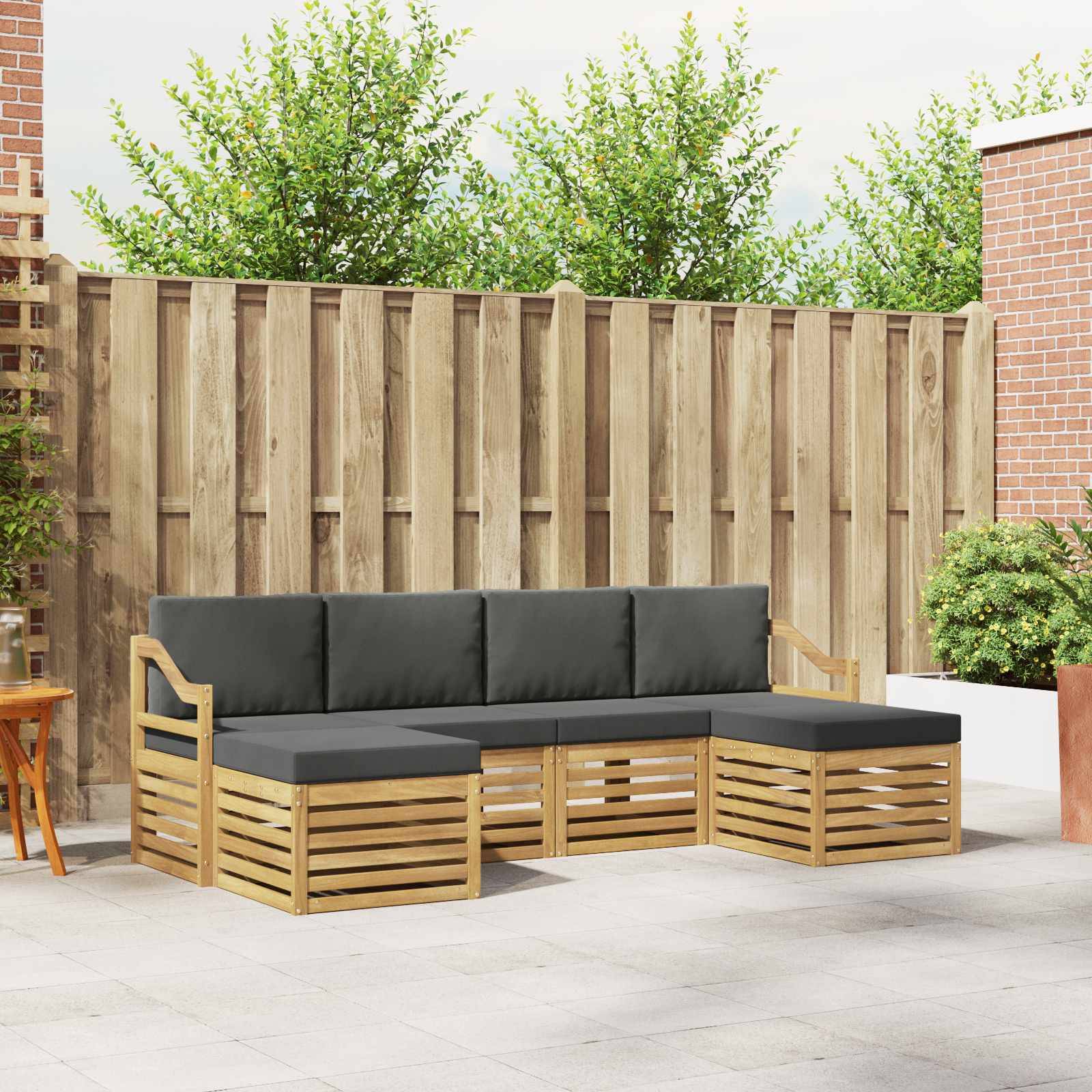 vidaXL Sofagarnituren 6 pcs Weiß und Anthrazit 245 x 122,5 x 73 cm