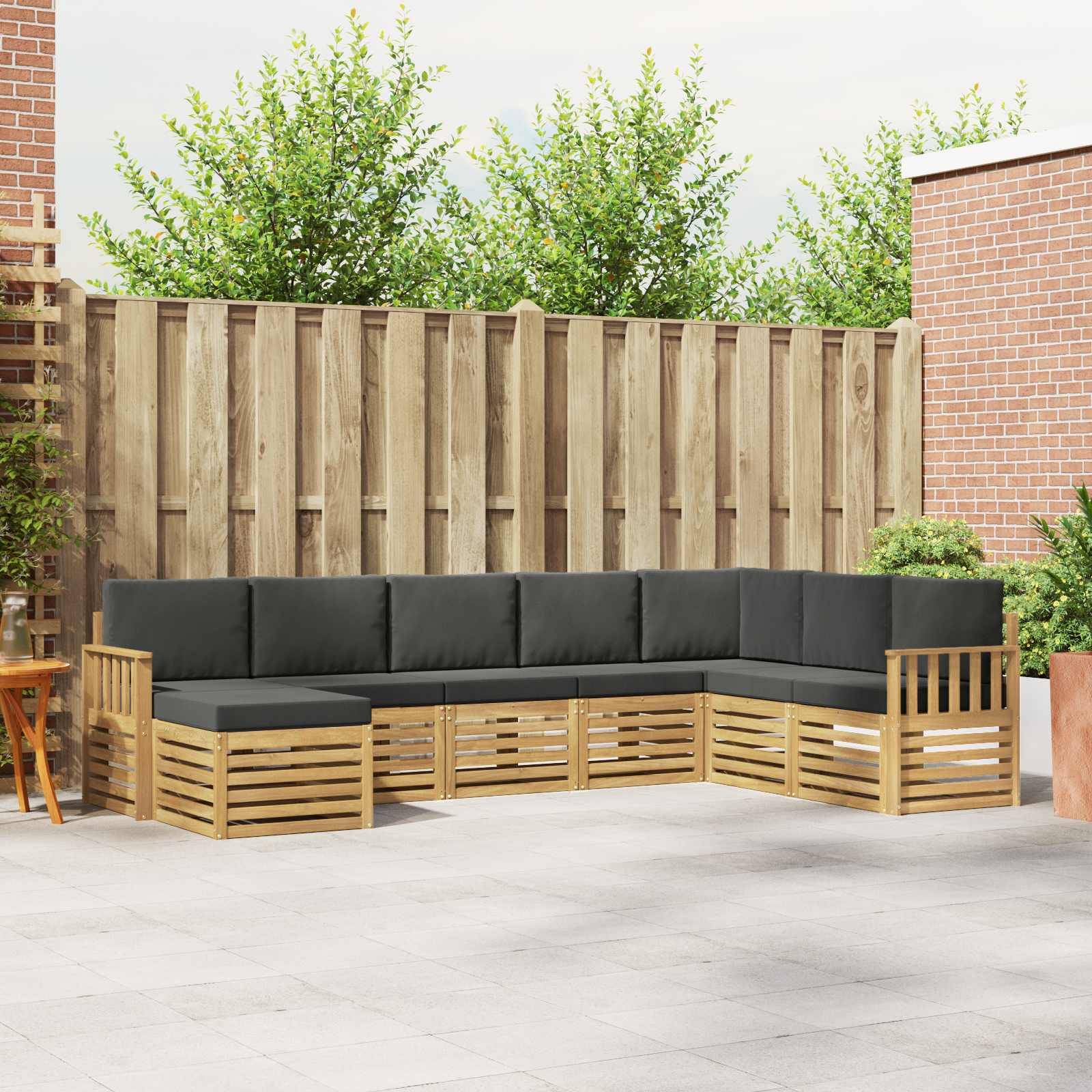 vidaXL Outdoor-Sofagarnitur 8 pcs Weiß und Anthrazit