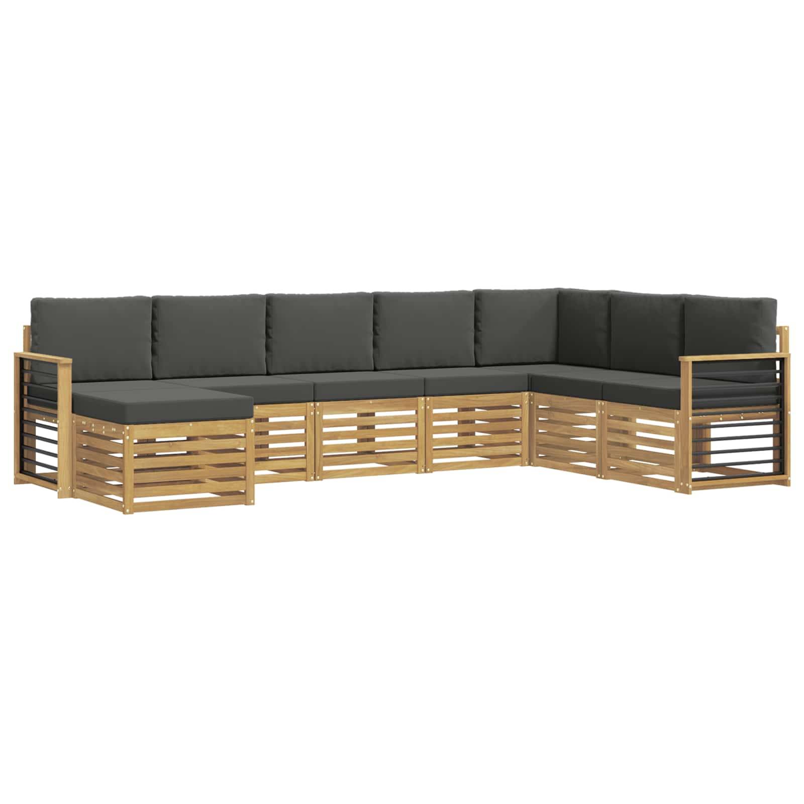 vidaXL Outdoor-Sofagarnitur 8 pcs Weiß und Anthrazit