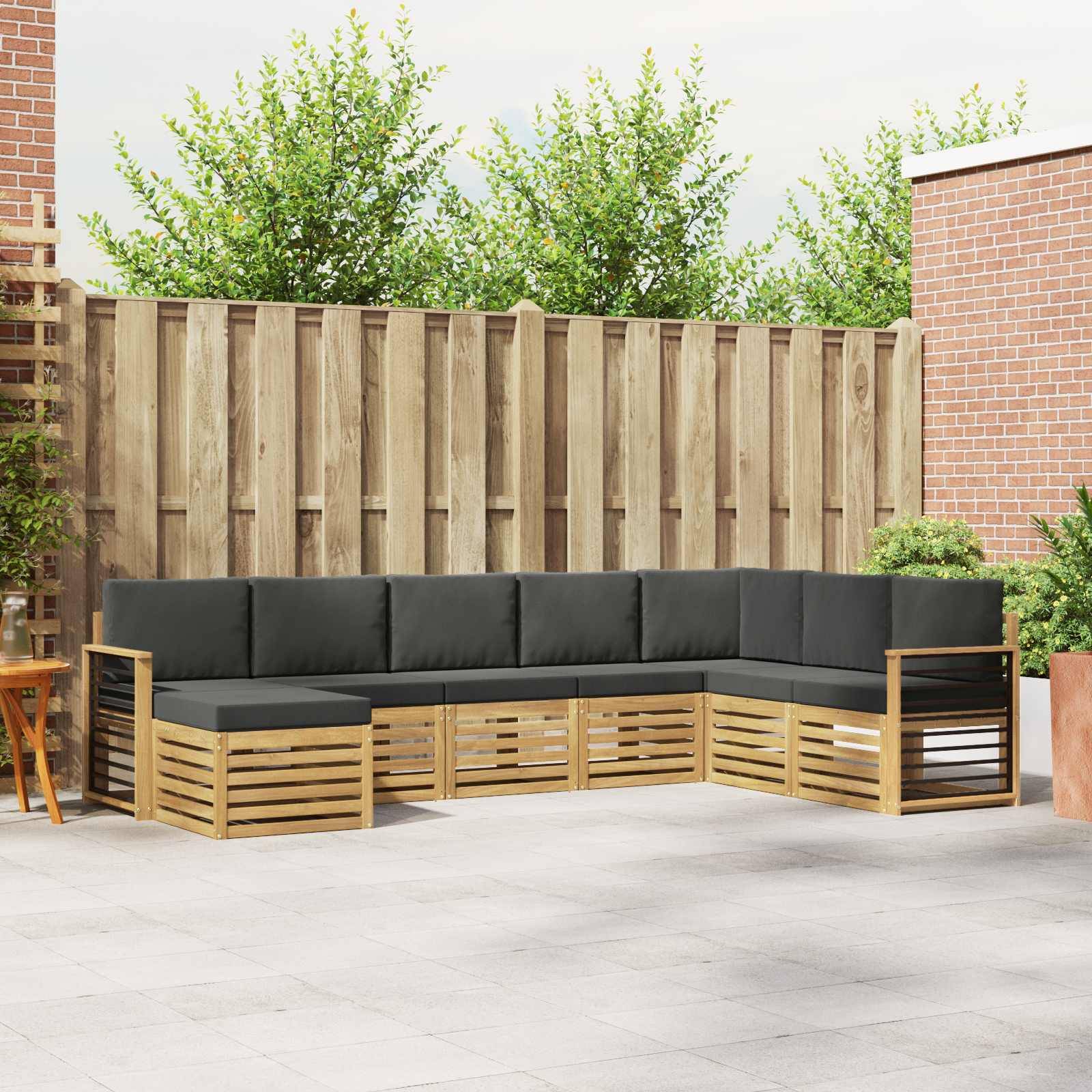 vidaXL Outdoor-Sofagarnitur 8 pcs Weiß und Anthrazit